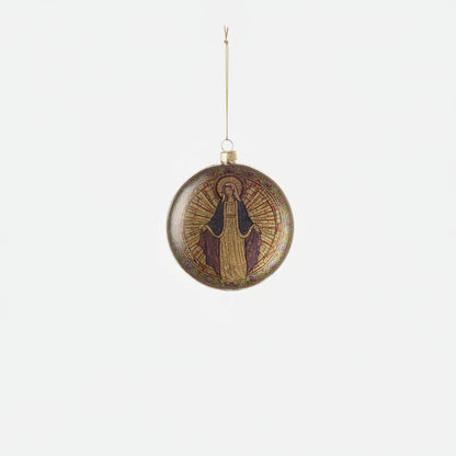 ornament featuring mary with golden details