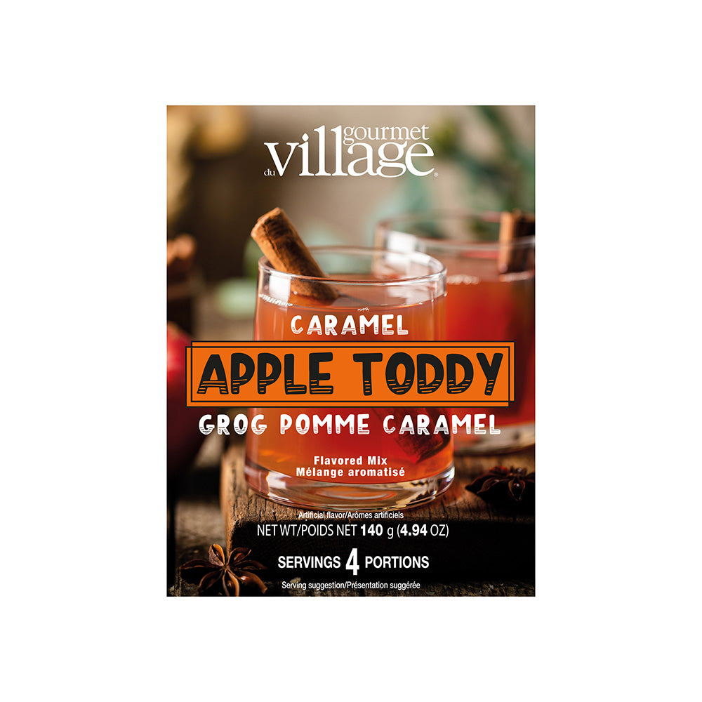 packet of caramel apple toddy mix on a white background