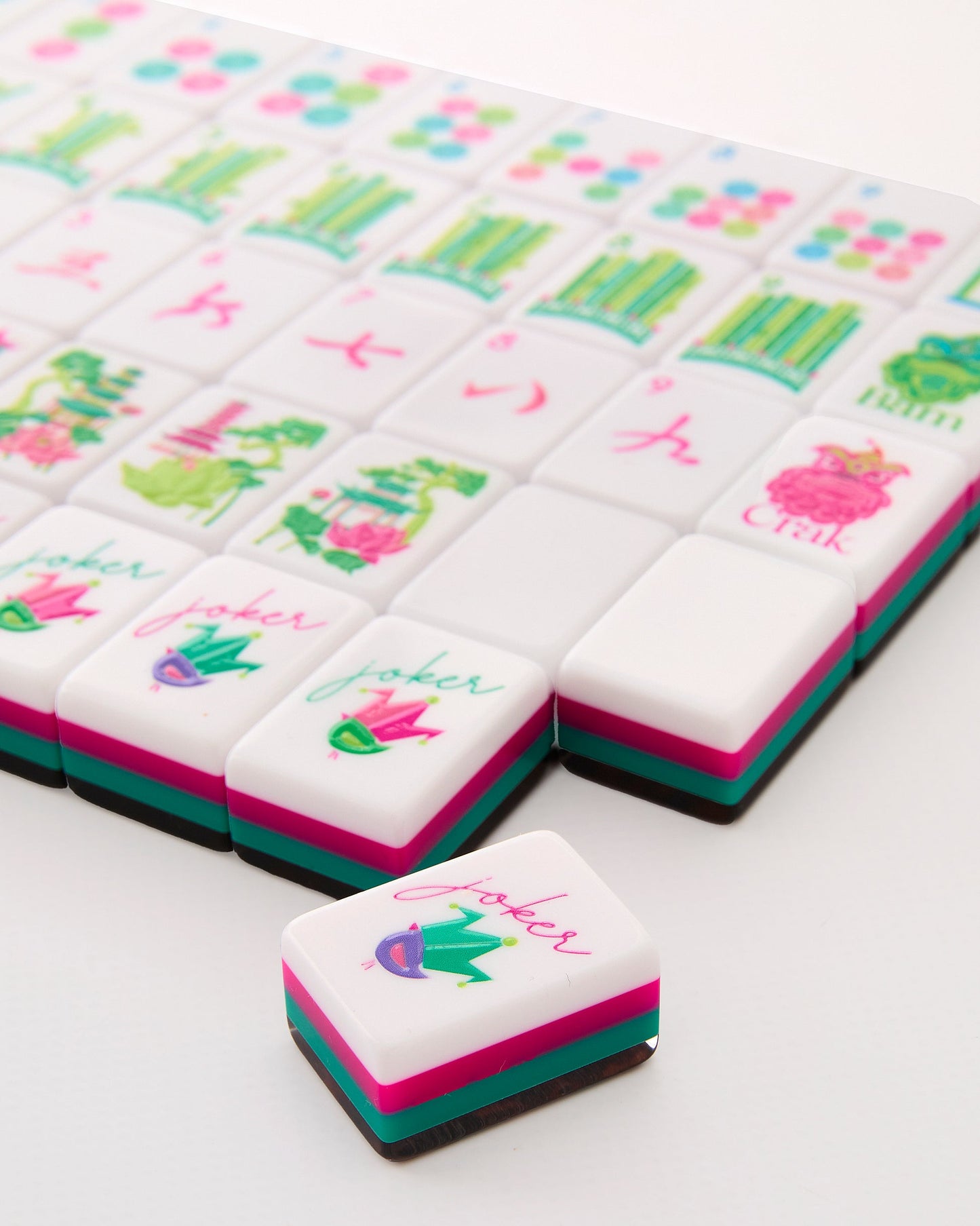 style shot of glow wild mahjong tiles