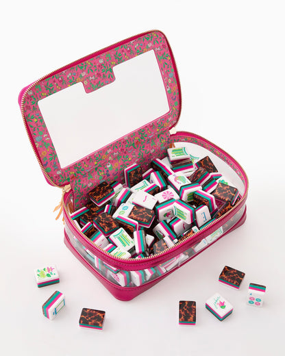 glow wild mahjong tiles set in travel case