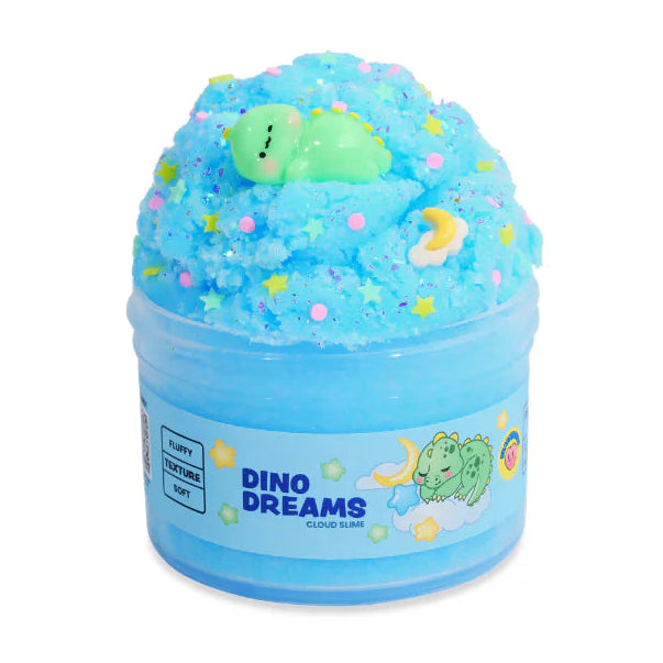jar of dino dreams slime with lid off