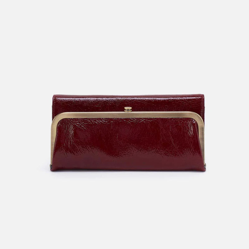 front view of Garnet Gloss rachel wallet in Aniline Gloss Leather