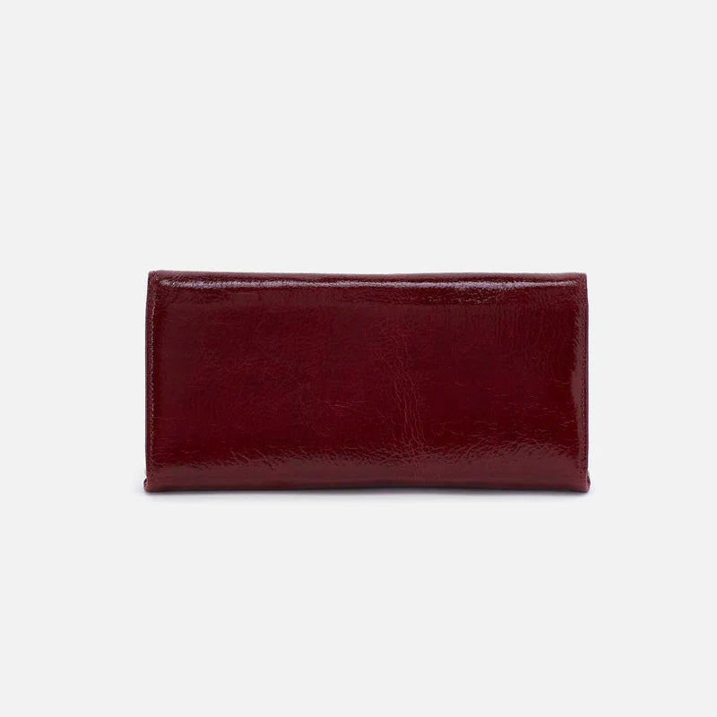 back view of Garnet Gloss rachel wallet in Aniline Gloss Leather