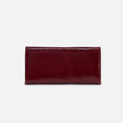 back view of Garnet Gloss rachel wallet in Aniline Gloss Leather