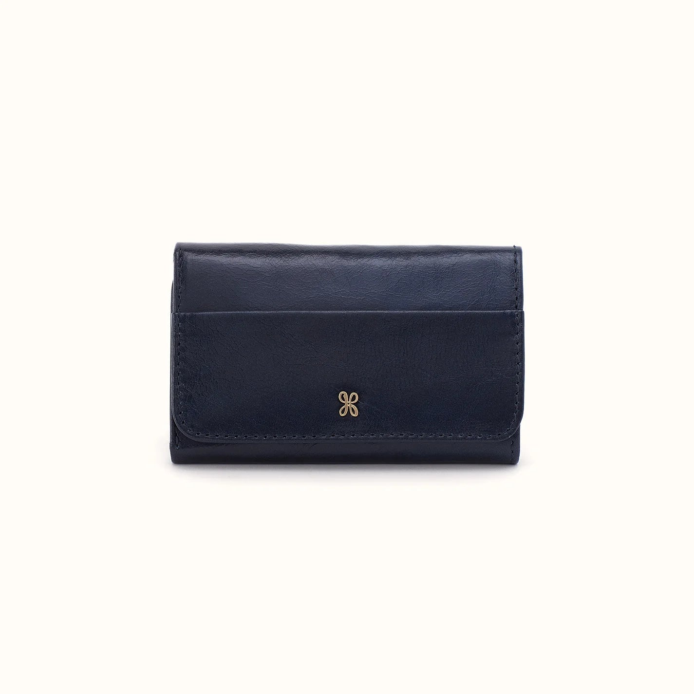 front view of the jill trifold wallet in the color ink navy