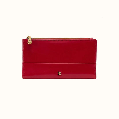 large jill bifold wallet in true red