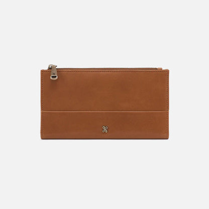 front view of jill large bifold wallet in truffle