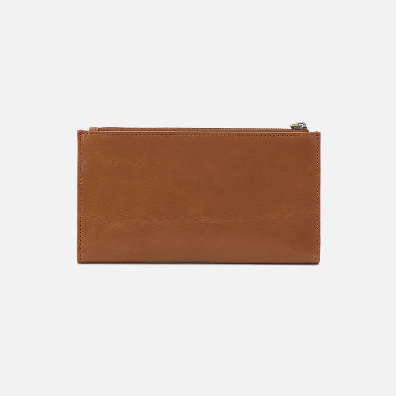 back view of jill large bifold wallet in truffle