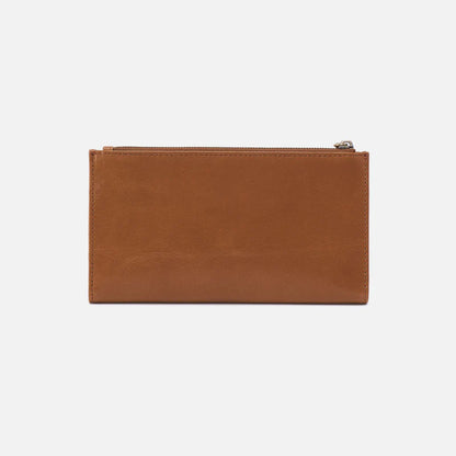 back view of jill large bifold wallet in truffle