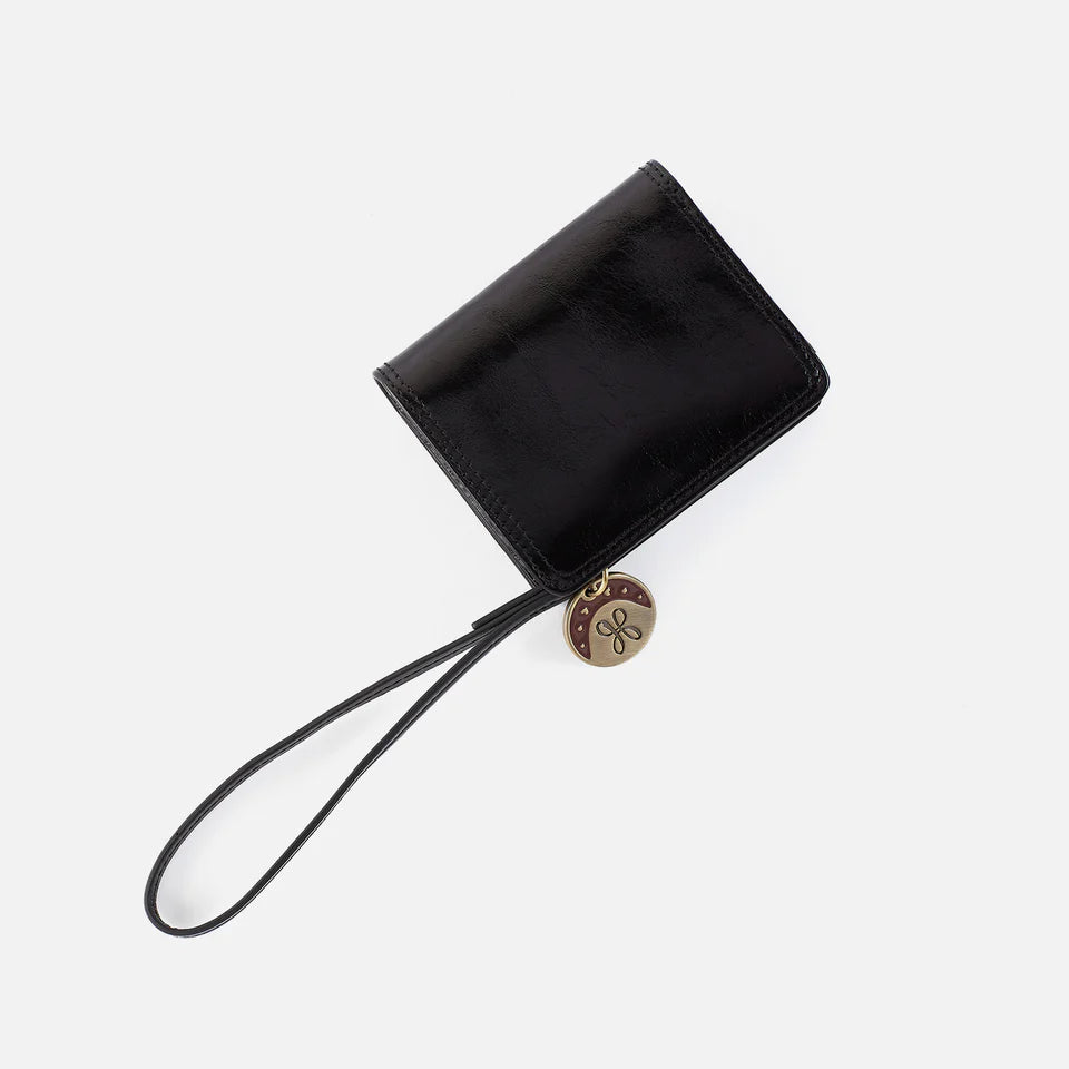 front view of black Coin Wristlet Wallet