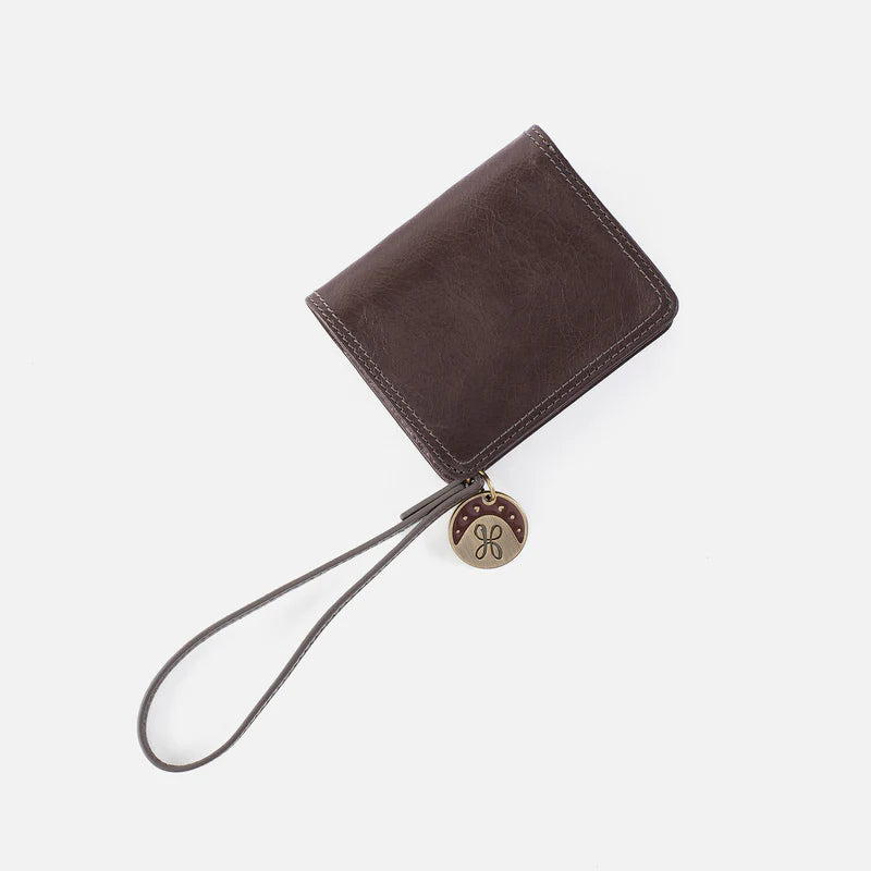 front view of hearthstone Coin Wristlet Wallet on a white background