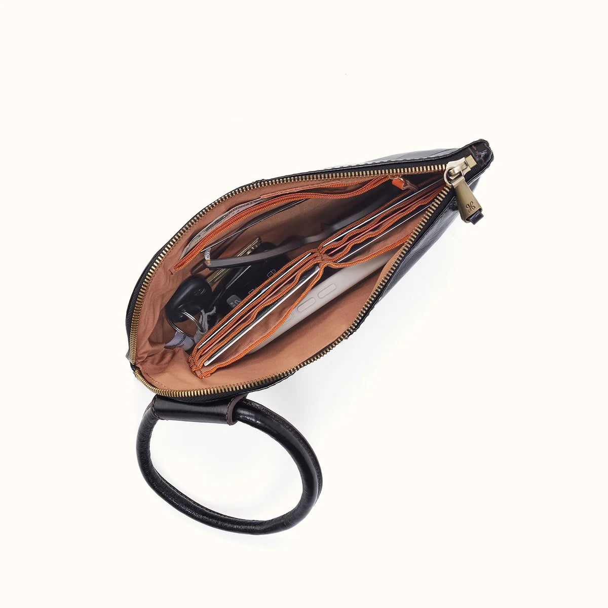 top down inside view of the sable wristlet
