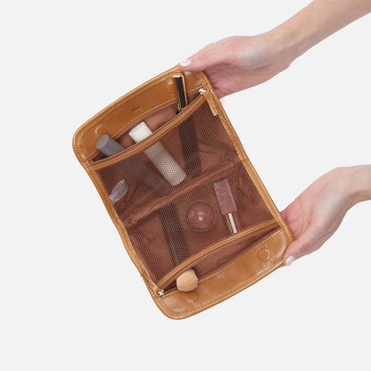 open view of the beauty organizer in the color olive veil