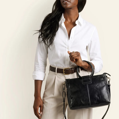 person wearing the medium black sheila