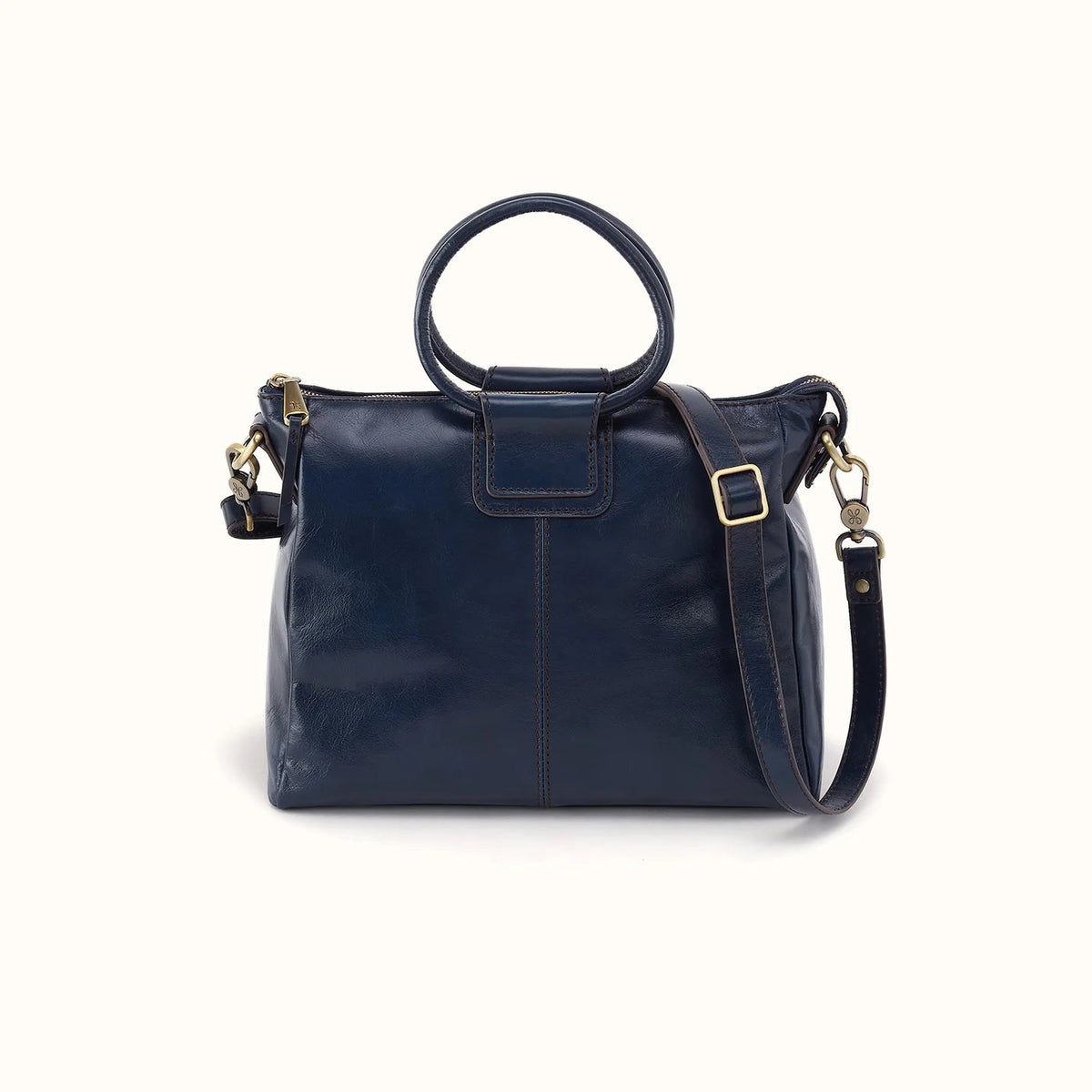 front view of the sheila medium satchel in the color ink navy