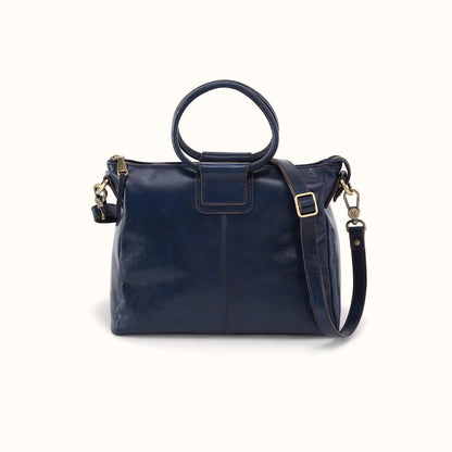 front view of the sheila medium satchel in the color ink navy