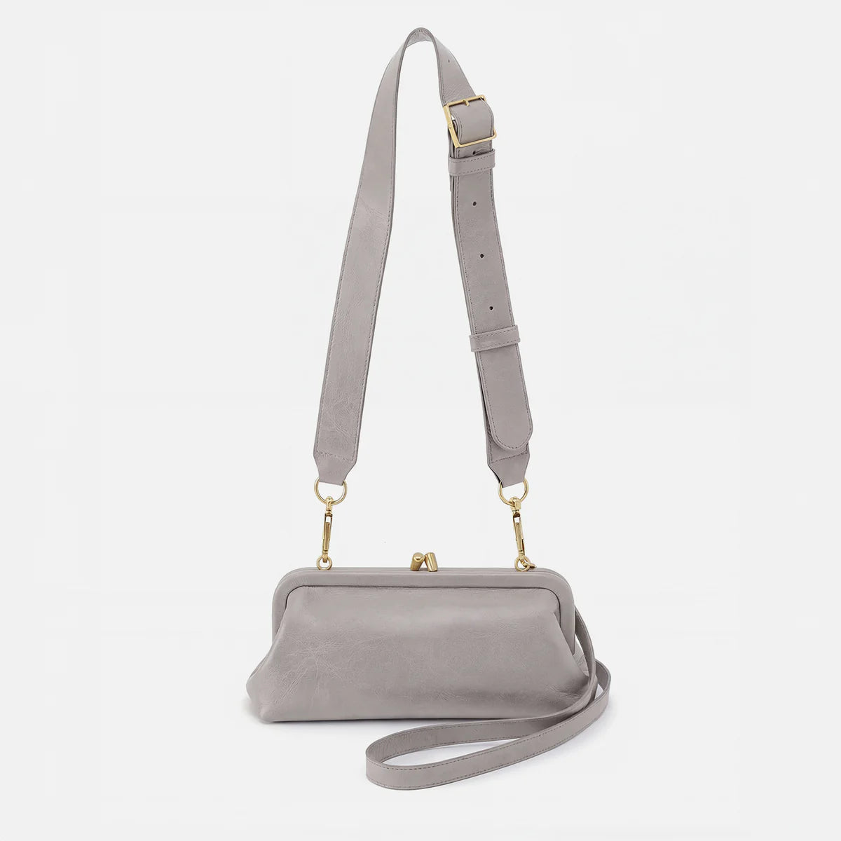 Alba Frame Small Shoulder Bag in light gray
