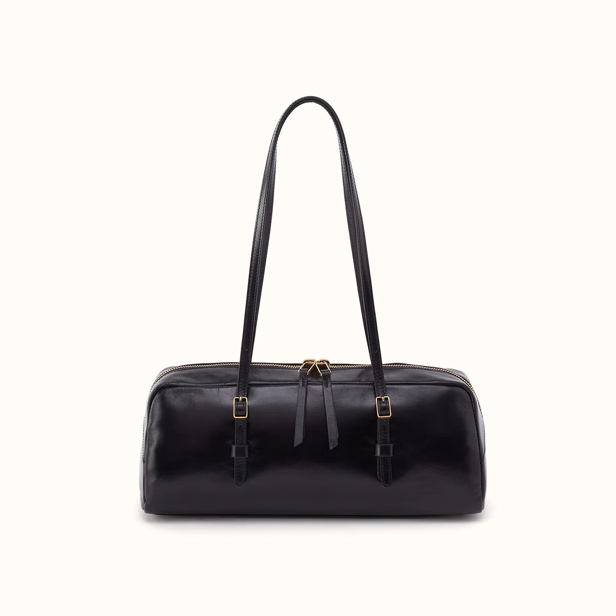 front view of the scottie satchel in black