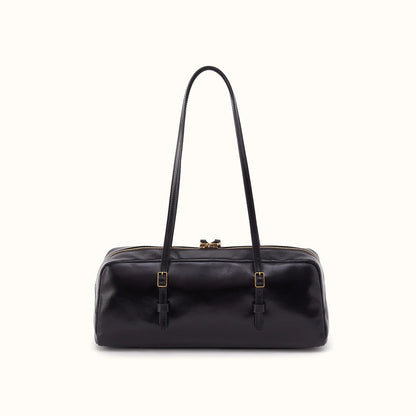back view of the scottie satchel in black