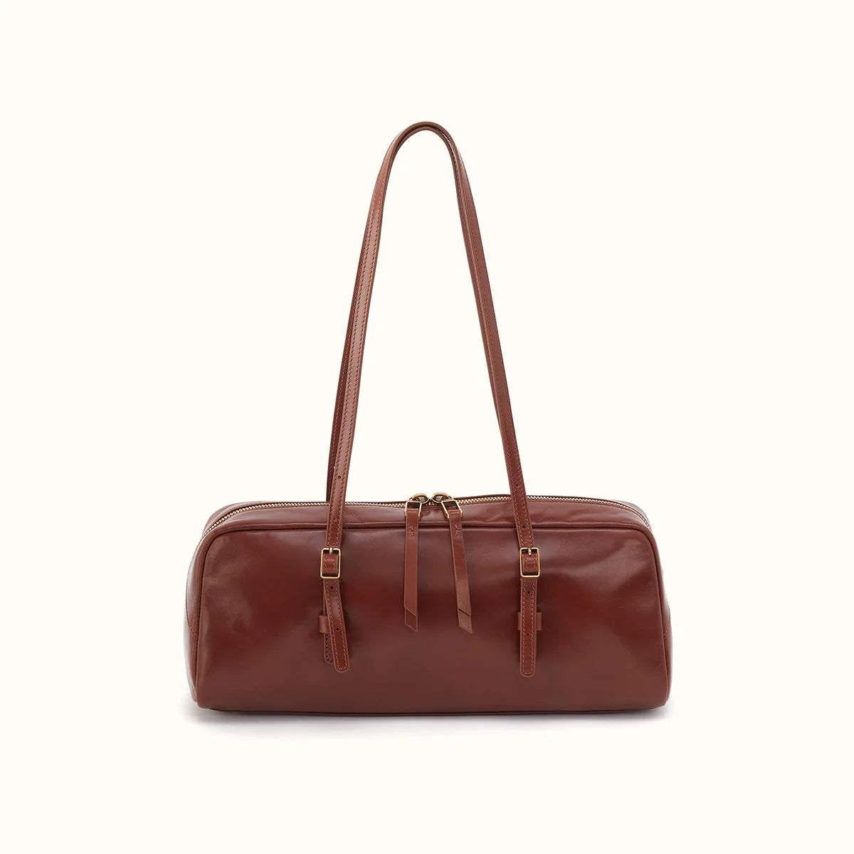 front view of the scottie satchel in harvest root