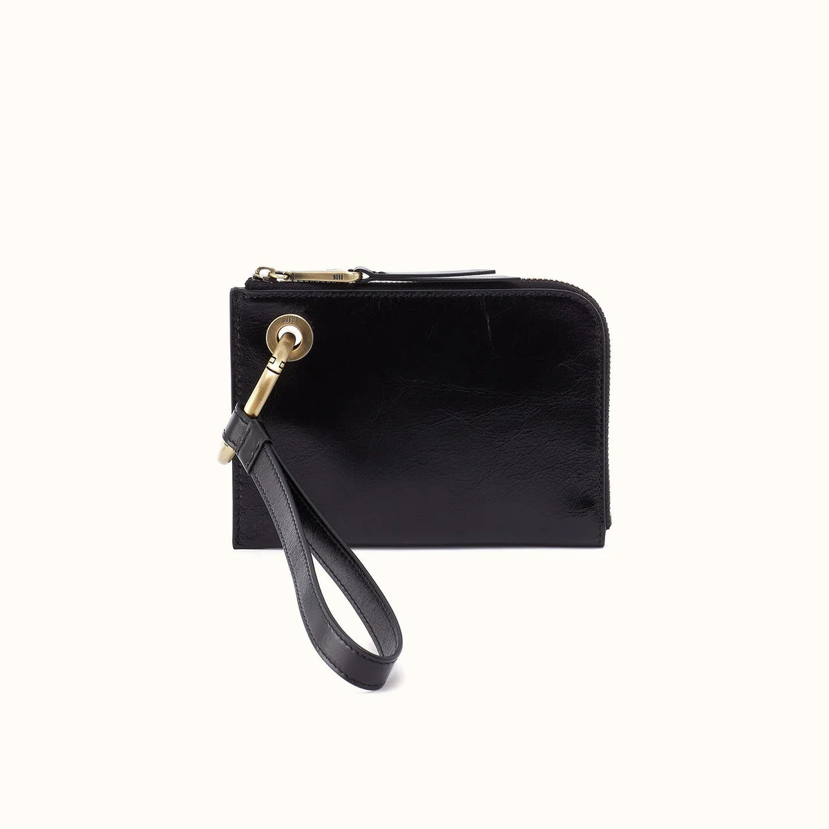 front view of the black jett wristlet