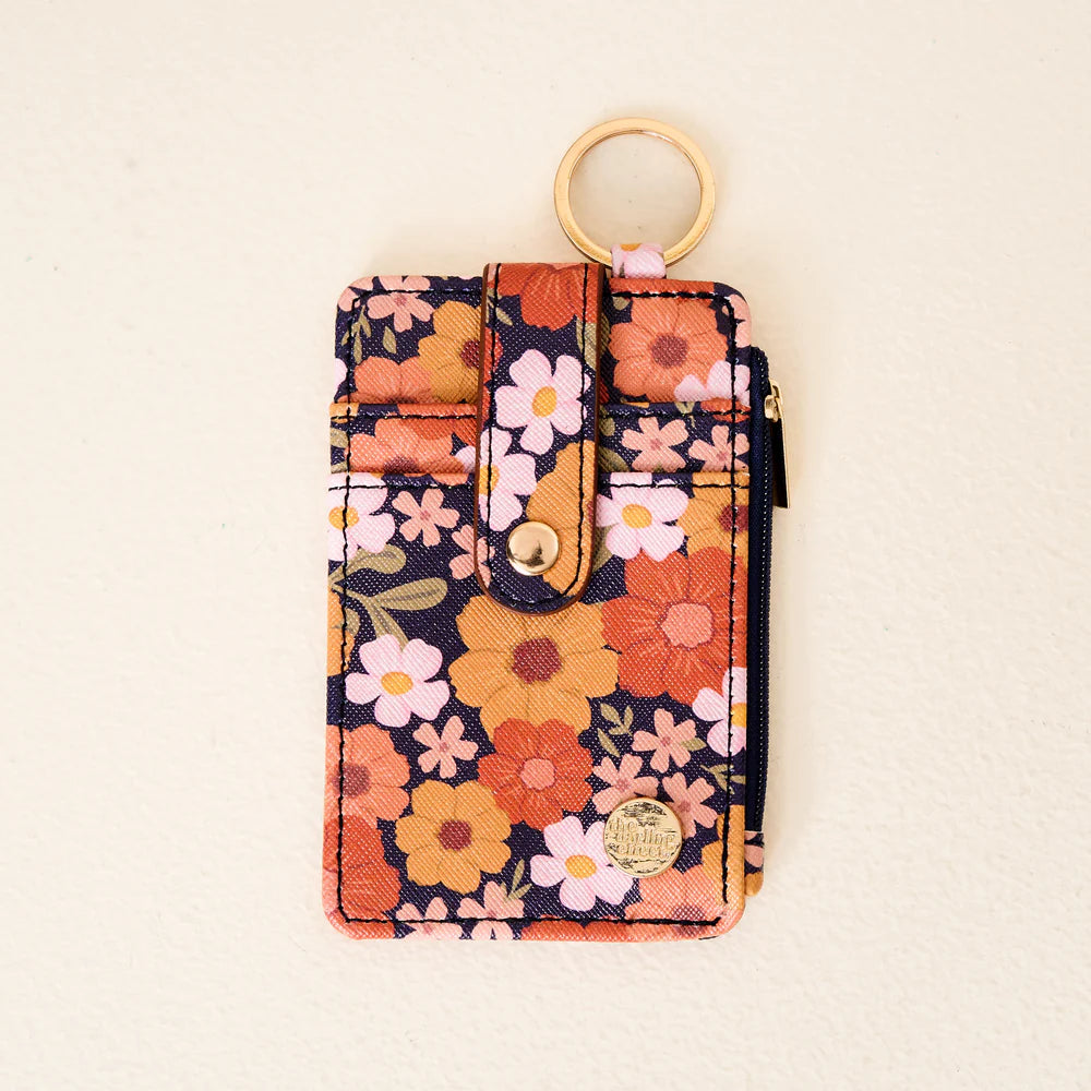 navy wild about you keychain card wallet.