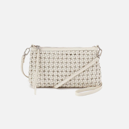 woven leather whitecap darcy bag on a white background