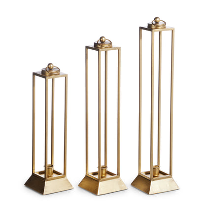 3 sizes of Gold Lanterns in a row on a white background