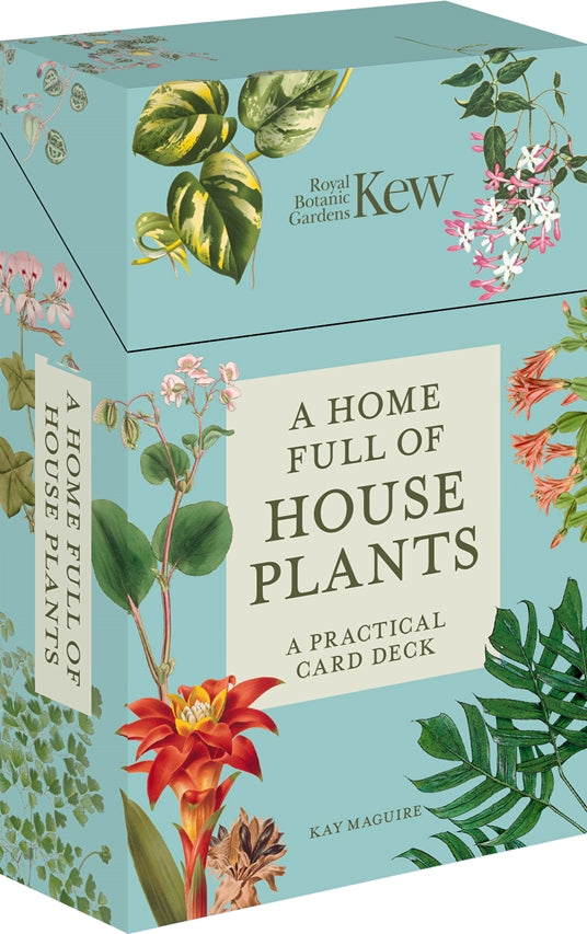blue box of cards with florals and text on it
