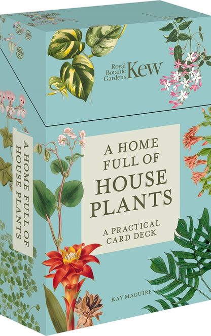 blue box of cards with florals and text on it