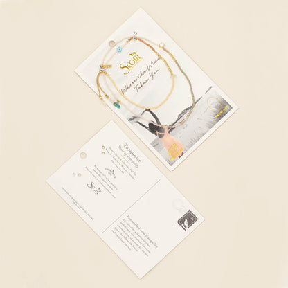 front and back views of beaded wrap card packing
