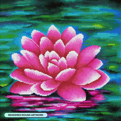 completed lotus pond art