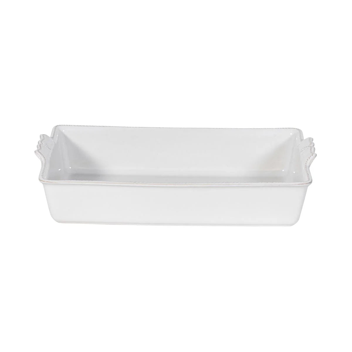 berry and thread rectangle baking dish on a white background