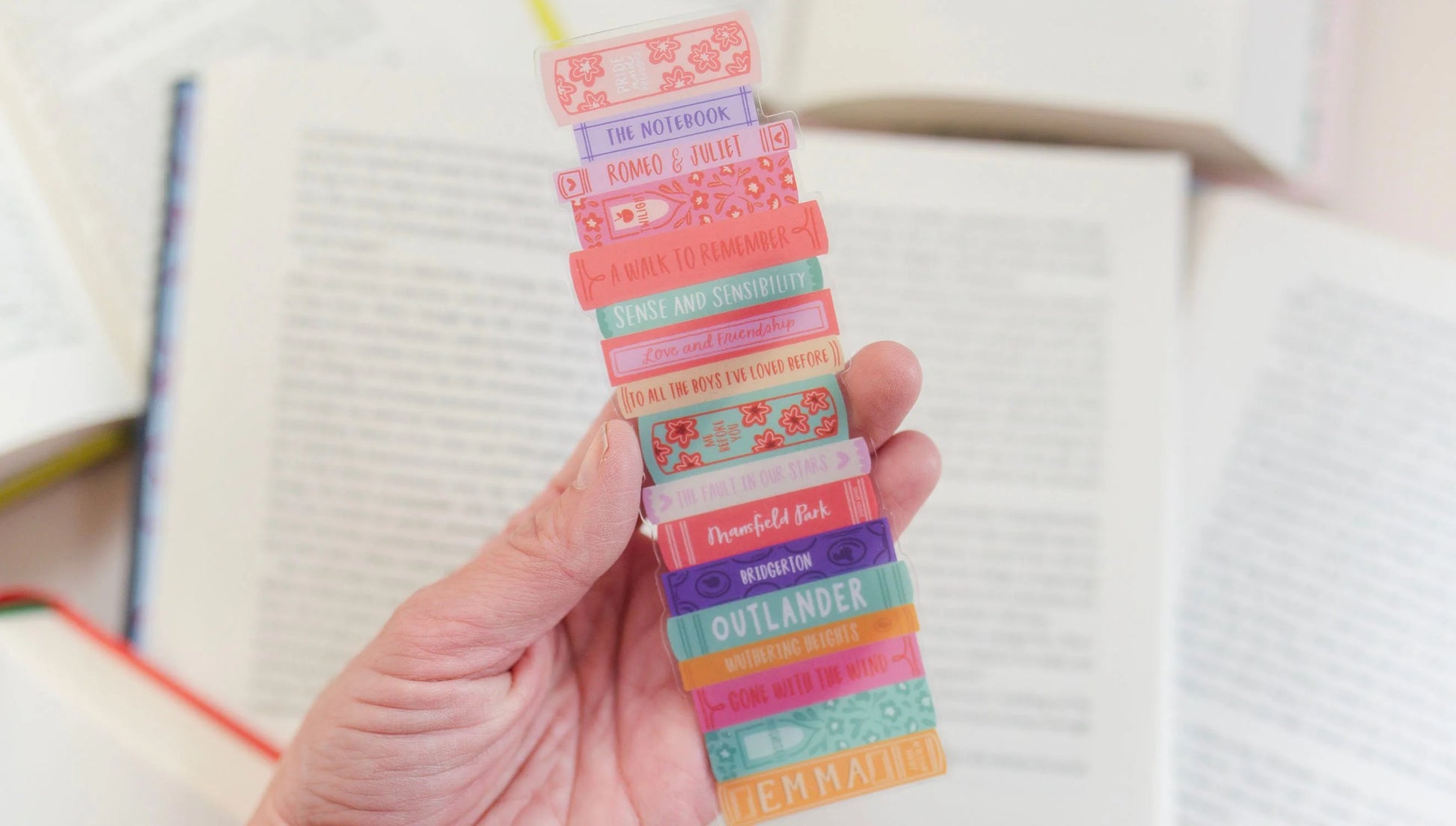 hand holding Romance Novels Bookmark