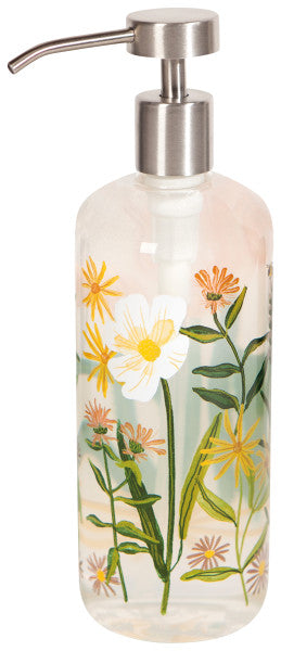 Bees & Blooms Glass Soap Pump