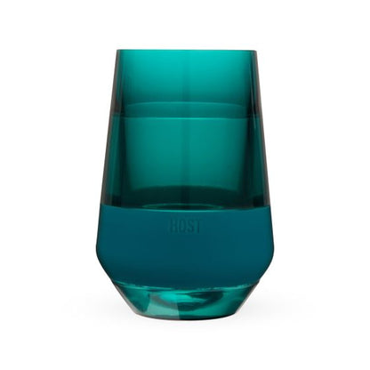 deep teal wine freeze glass.