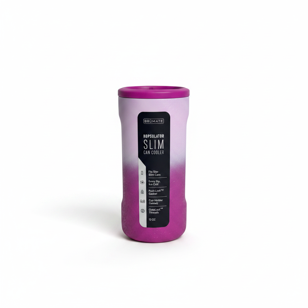 slim can cooler in frosted rose