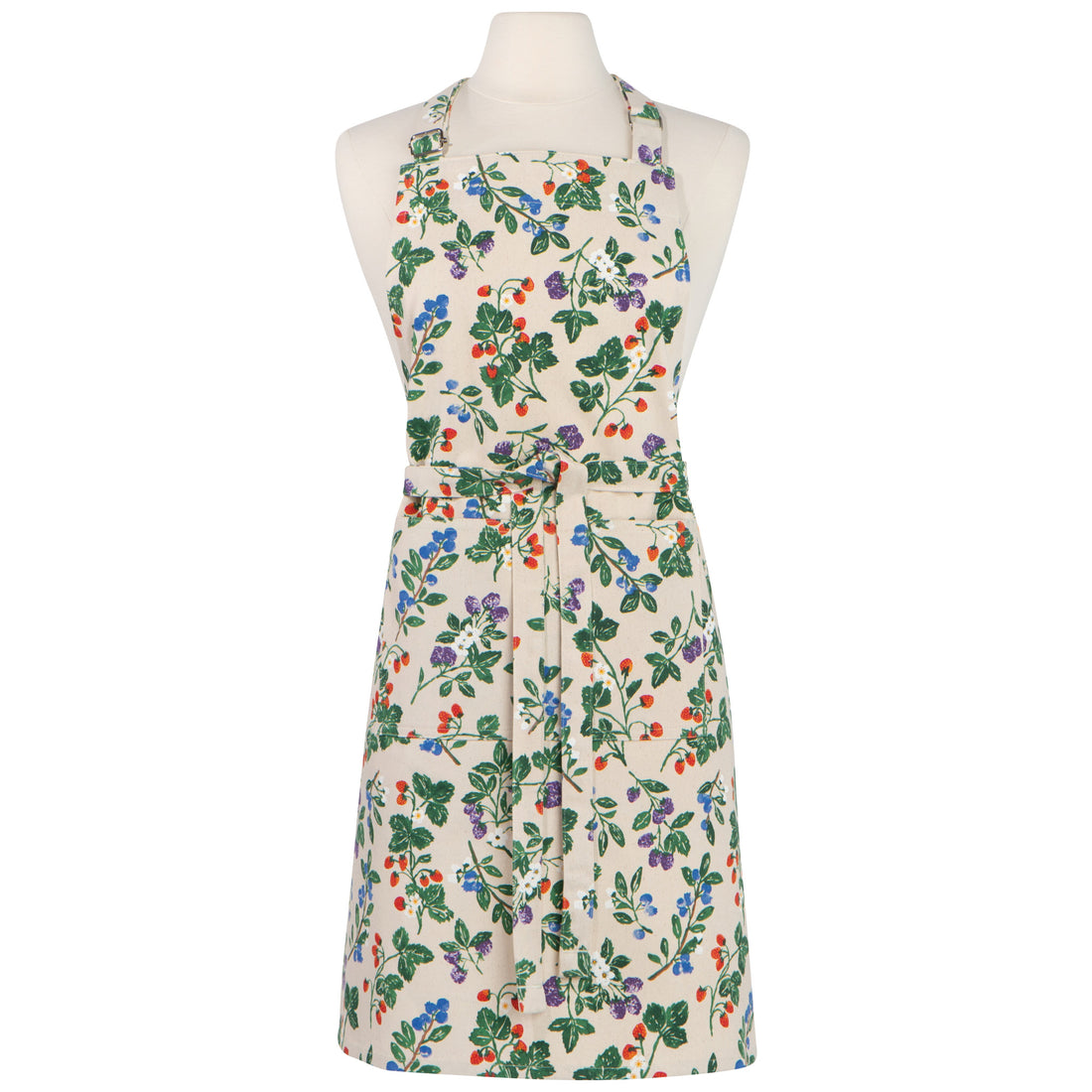 tan aron covered in various berry sprigs