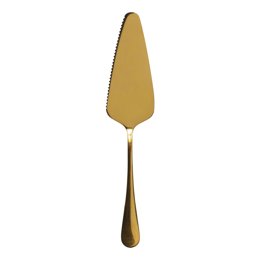 Gold Electroplated Cake Server shown on a white background