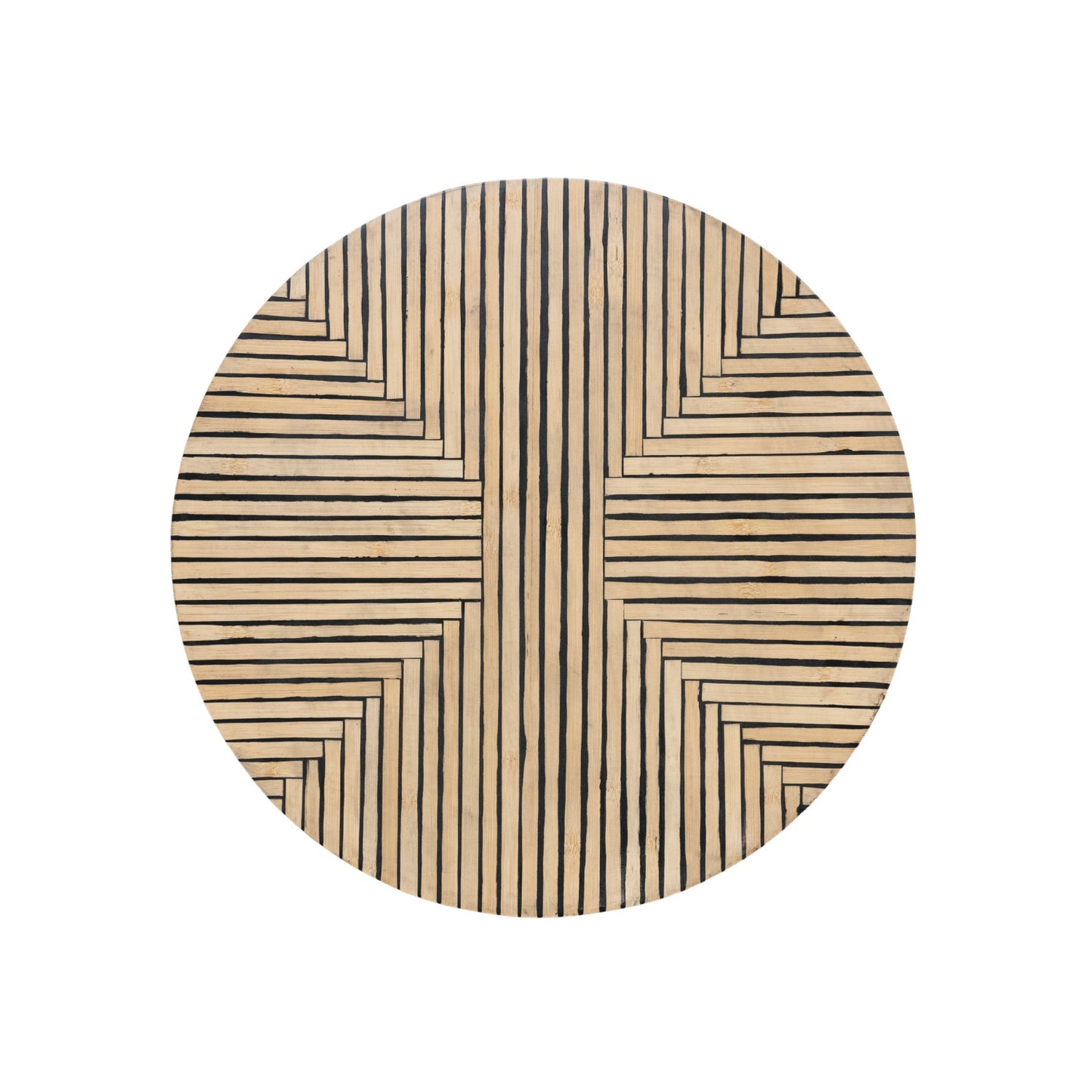 top view of Lazy Susan with Geometric Stripes
