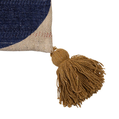 Close-up of corner with a tassel on it