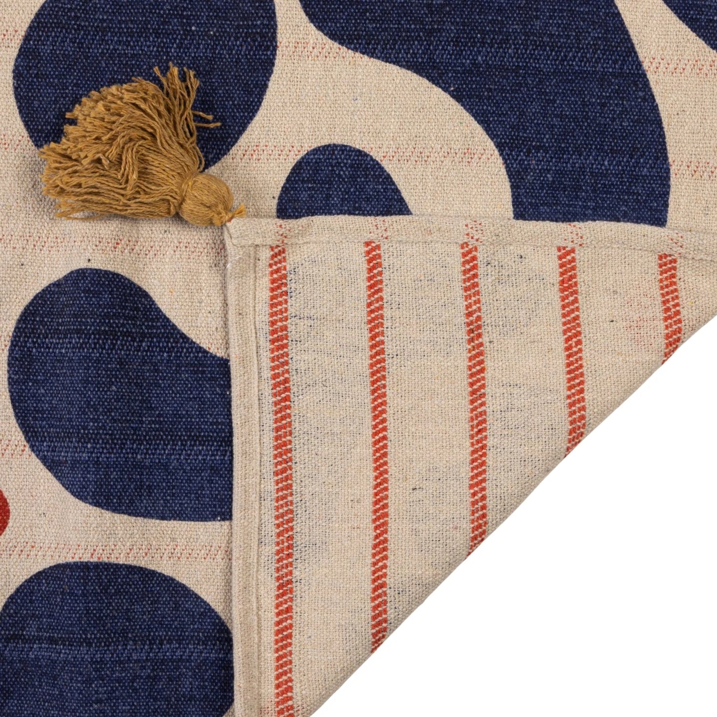 throw blanket with corner folded over showing reserve sided side