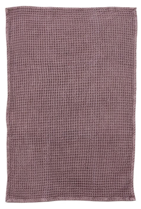 plum colored Stonewashed Cotton Waffle Weave Kitchen Towel