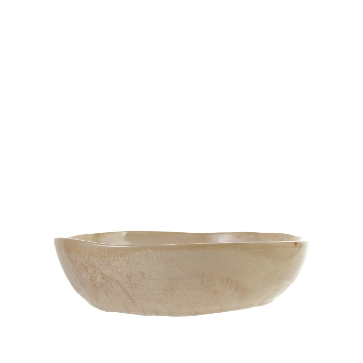 side view of stoneware serving bowl