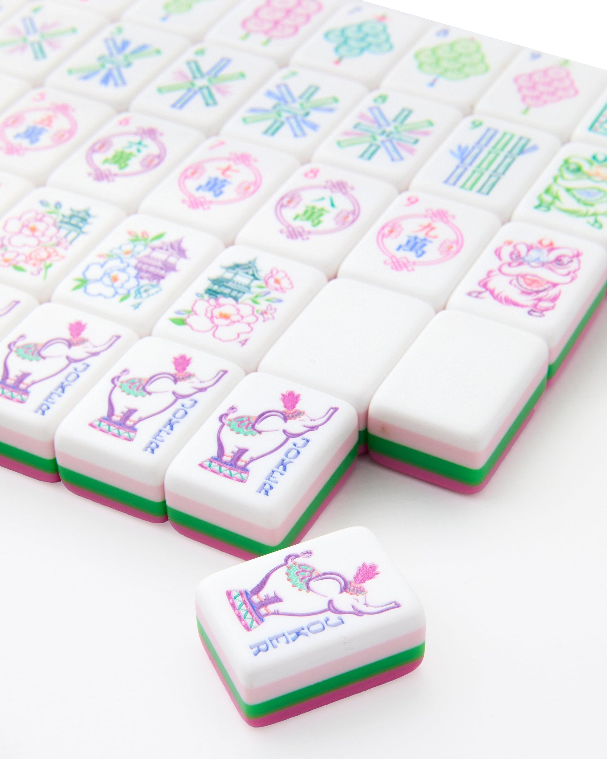style shot of amara mahjong tiles