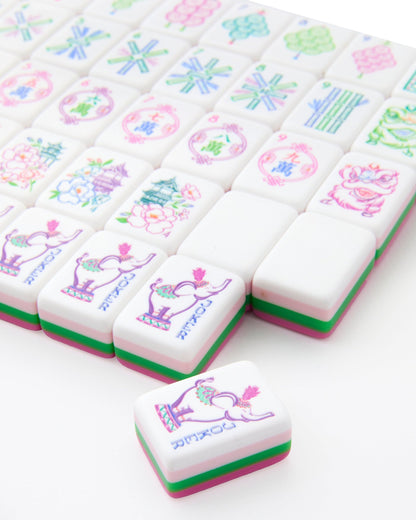 style shot of amara mahjong tiles