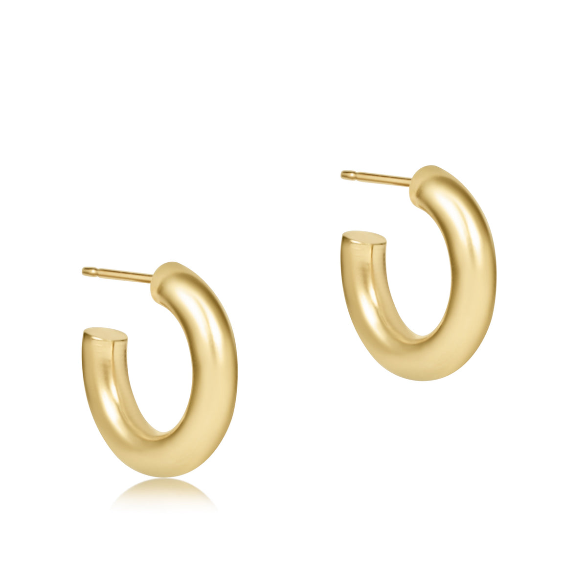 the Round Gold 0.5" Post Hoop, 4mm, Smooth