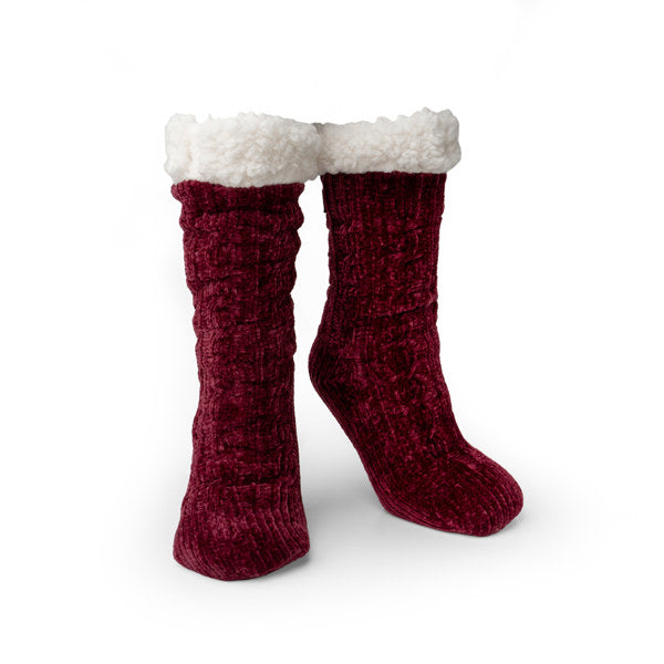 wine Beyond Soft Slipper Socks displayed on a white background