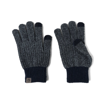 gloves iwth navy cuff and fingertips with lighter blue fingers