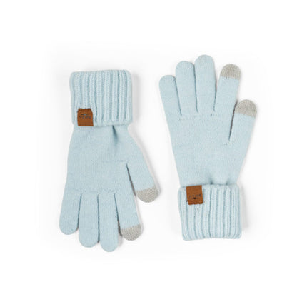 sky blue Mainstay Gloves displayed on a white background